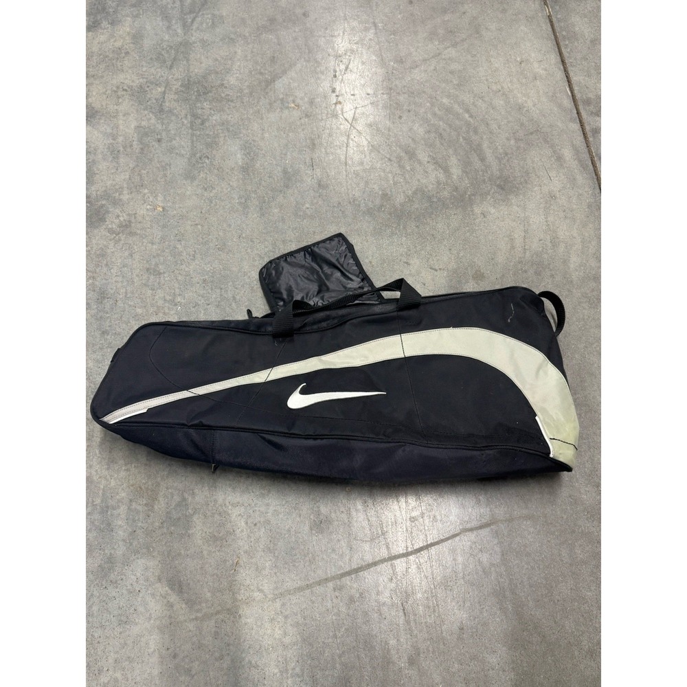 VTG Nike Tennis Racquet Pickle Ball‎ Black Bag Double Slot Zipper Shoulder Strap